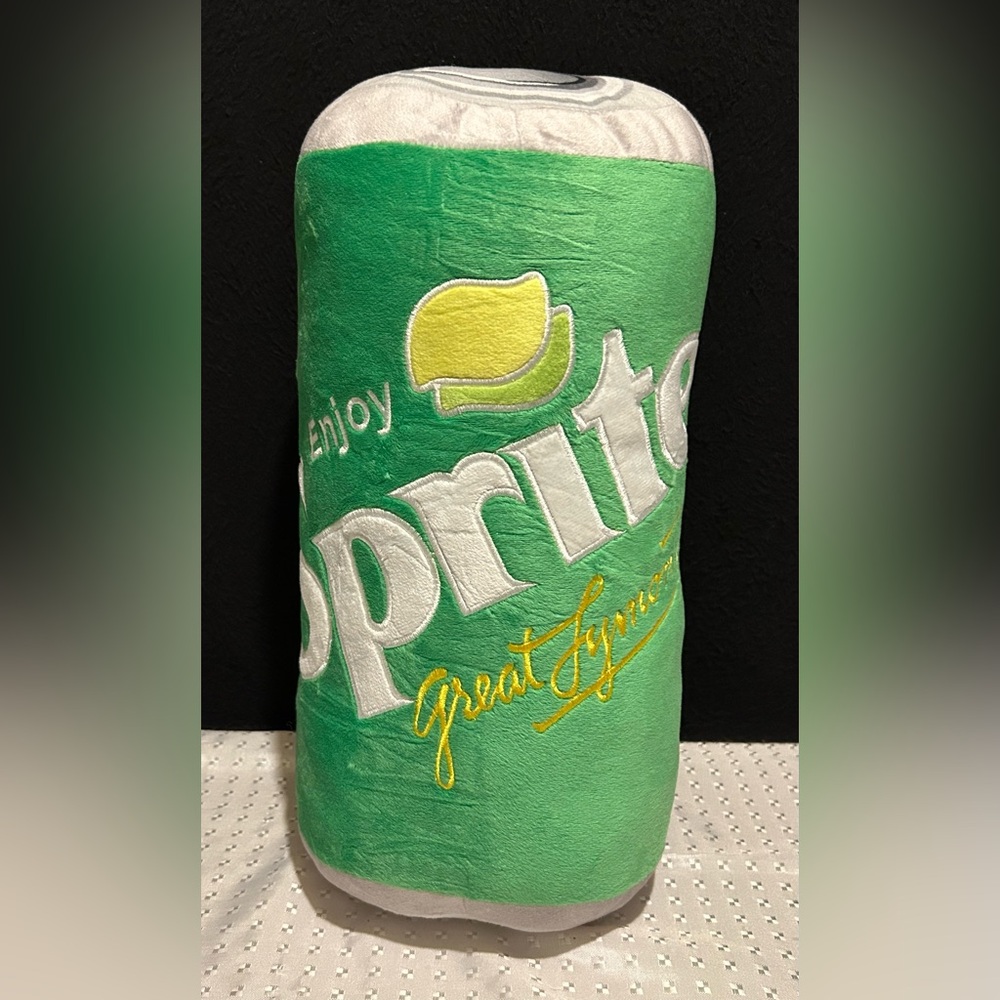 Sprite Can Classic Green 14" x 8" Polyester Fabric Soft Plush Throw Pillow